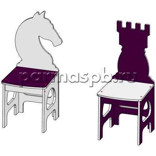 Стул Ладья в шахматном стиле