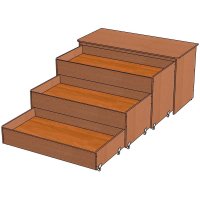 Кровать трехъярусная выкатная в тумбе