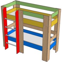 Кровать двухъярусная с лестницей
