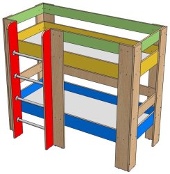 Кровать двухъярусная с лестницей