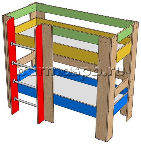 Кровать двухъярусная с лестницей