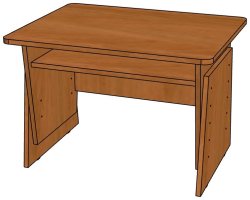 Парта ЛДСП 1-местная с изм. высотой с полкой