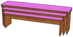 Комплект скамеек - Матрешка - Полумягкая