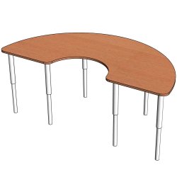 Стол подкова с изменяемой высотой на м/к