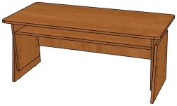 Парта ЛДСП 2-местная с изм. высотой с полкой