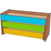 Кровать трехъярусная выкатная с бортиком