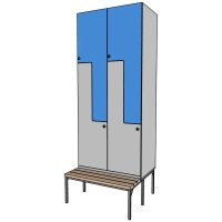 Шкаф для раздевалки со скамейкой №3