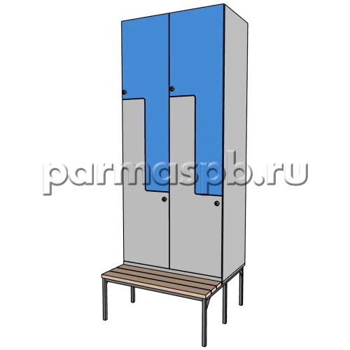 Шкаф для раздевалки со скамейкой №3