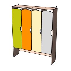 Шкафчики для раздевалки на 4 секции