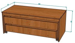 Кровать двухъярусная выдвижная в тумбе