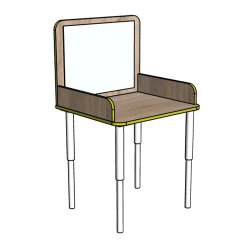 Стол на м/к с зеркалом и бортиками