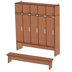 Шкаф для раздевалки на 5 чел. со скамейкой