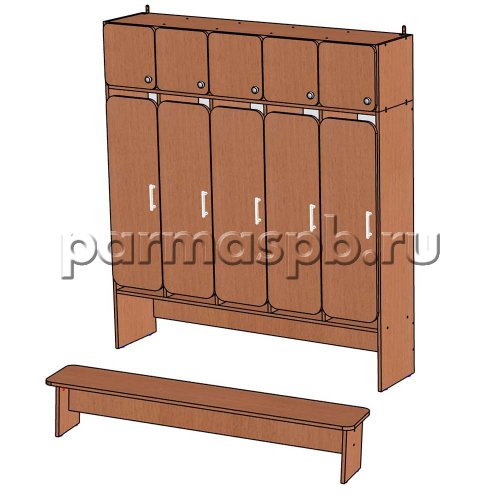 Шкаф для раздевалки на 5 чел. со скамейкой