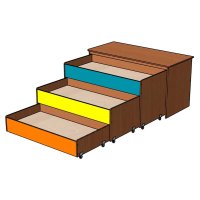 Кровать трехъярусная выкатная в тумбе