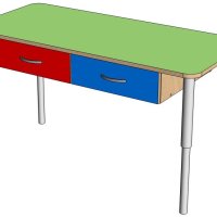 Парта 2-местная с изм. высотой с ящиками на м/к