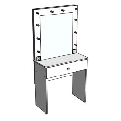 Туалетный столик с подсветкой и розеткой