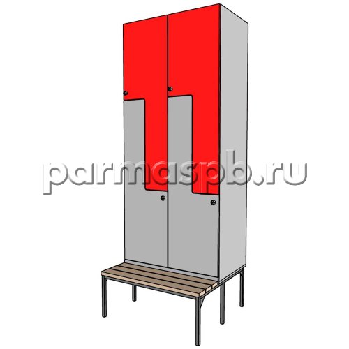 Шкаф для раздевалки со скамейкой №3