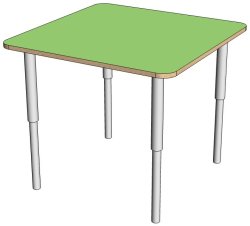 Стол квадратный с регулируемой высотой на м/к