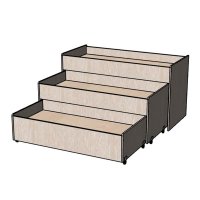 Кровать трехъярусная выкатная с бортиком