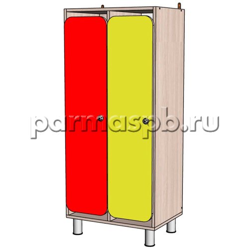 Шкаф для раздевалки 2 секции на металлических ножках