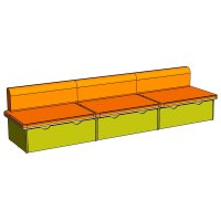 Диван ЛДСП мягкий с выдвижным ящиком