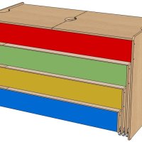 Кровать четырехъярусная выкатная с крышкой