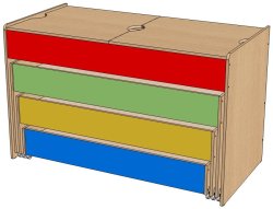 Кровать четырехъярусная выкатная с крышкой