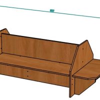 Диван 2-сторонний с боковыми сидениями полумягкий