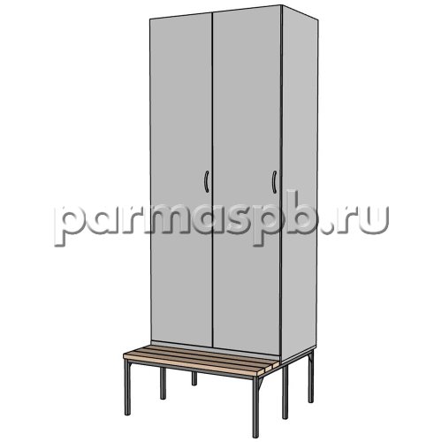 Шкаф для раздевалки со скамейкой
