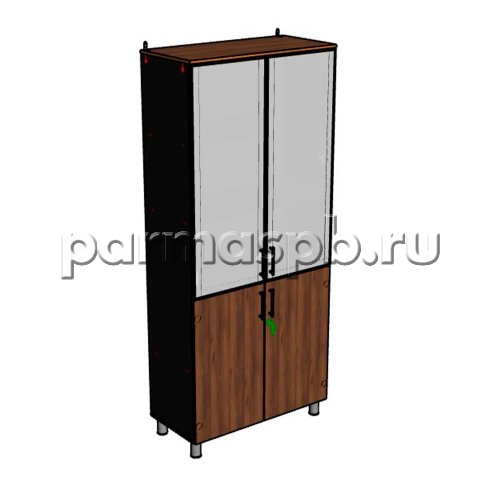 Шкаф на металлических ножках (дверцы стекло)