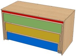 Кровать трехъярусная выкатная в тумбе