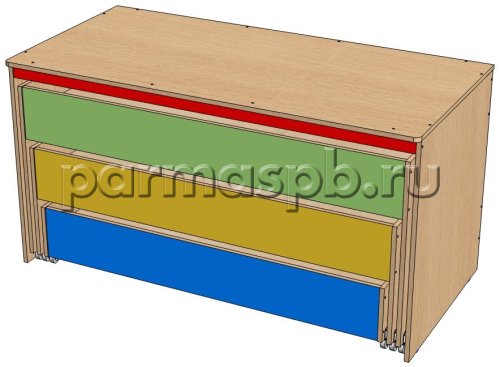 Кровать трехъярусная выкатная в тумбе