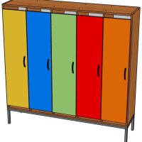 Шкаф в раздевалку на цоколе 5-секц. на металлич. ножках(200мм)