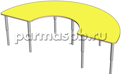 Стол подкова с изменяемой высотой на м/к