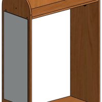 Гардероб фигурный на колесах с зеркалом