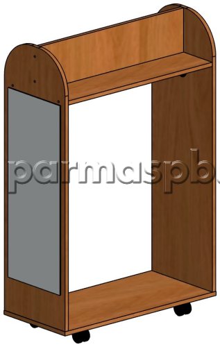 Гардероб фигурный на колесах с зеркалом