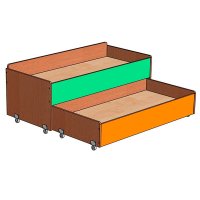 Кровать детская двухъярусная выдвижная с бортиками